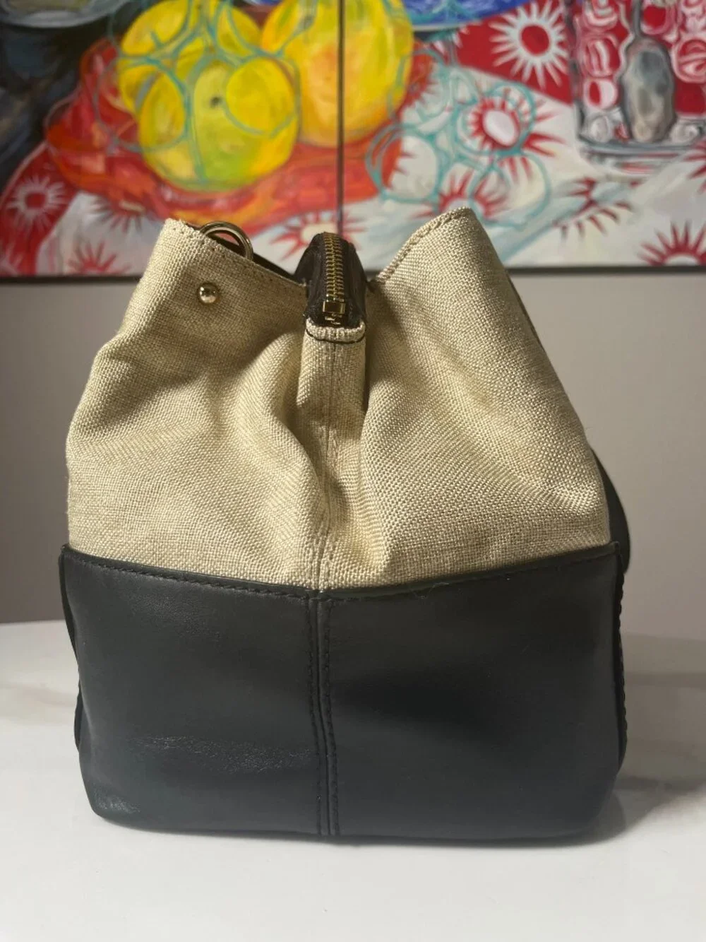 Kate Spade Charlotte Street Large Sloan Black Natural Storybook Satchel